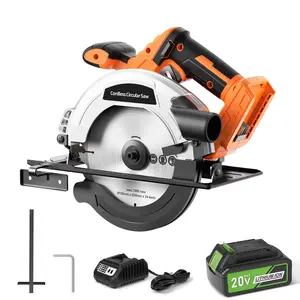 20V 7-1/4-inch Cordless Circular Saw, 4.0Ah Battery Powered Brushless Motor, 45° Bevel Capacity, Max Cutting Depth 2-7/10-inch (90°), 2-inch (45°), Electric Circular Saw for Wood, Plastic Cutting