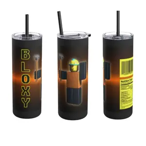 Roblo.x Bloxy Cola Tumbler – Gamer Gift for Roblox Fans, Tumbler 20oz Watercolour Matte Insulation Portable Drinkware for Coffee & Beverage