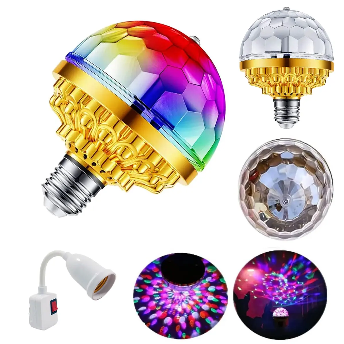 Party Gift Rotating LED Magic Ball Light - Plug-In Colorful Strobe Ambient Light, Ideal for Family Parties Bars Karaoke Holiday Decor