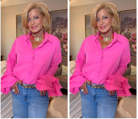 Flared Sleeves Bow-Embellished Falbala Solid Color Lapel Blouses&Shirts Tops Womenswear Casual Elegant Basic Outfit