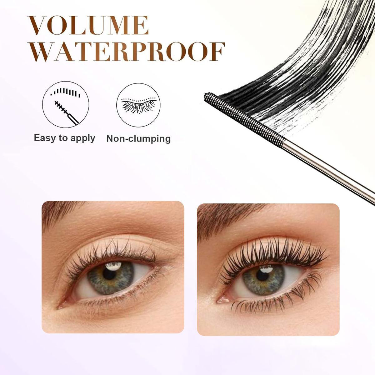 Eyelash Primer,Tubular Eyelash Primer,WaterproofLong Curling Mascara,Natural and Non-Smudged,Threaded Long-Lasting Curling Mascara Get Buildable Volume and Length for Bold