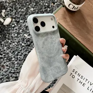 Phone case: for iPhone 17promax Denim Magnetic Mobile Phone Case Simple Denim Texture Oil  Craft Drop- Mobile Phone Case