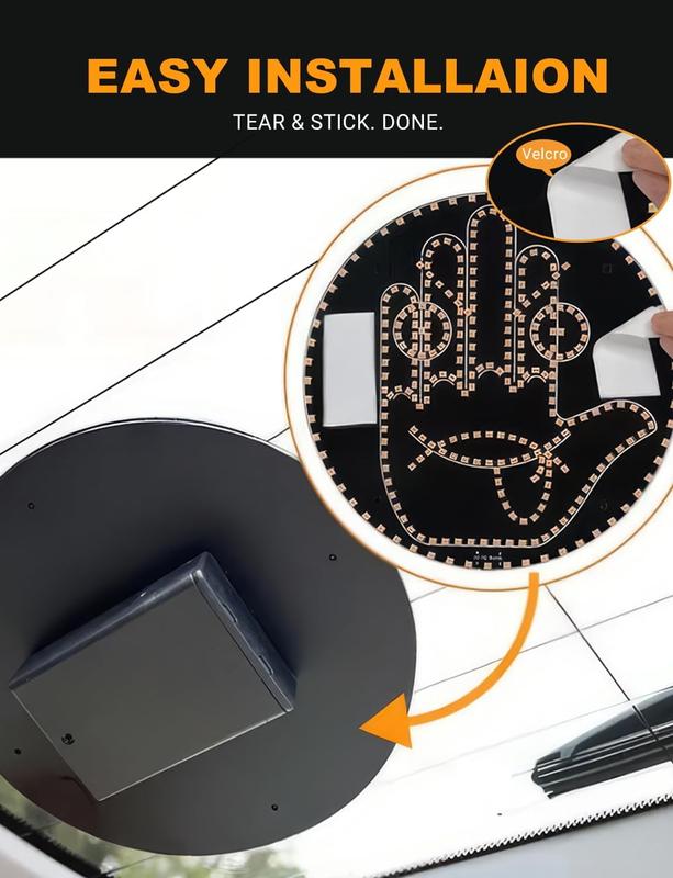 Easy-Use Car Gesture Warning Light | 14 Modes with Remote | Increase Vehicle Visibility for New Drivers | TikTok Starter Car Accessory