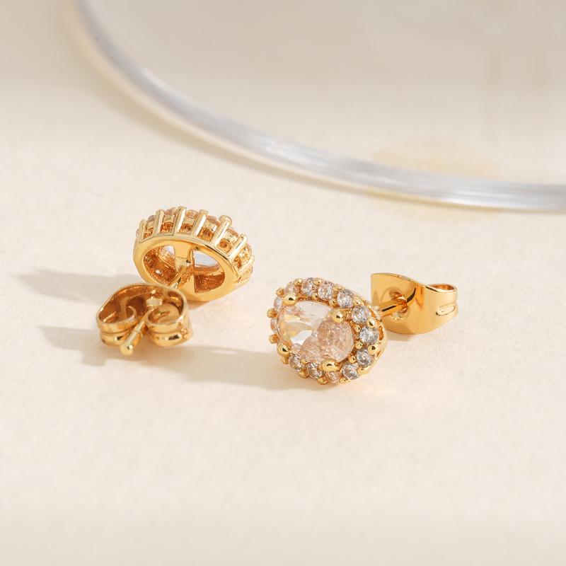 MEIITRUE Elegant  Birthstone Stud Earrings for Women, 14K Gold Plated Cubic Zirconia Earrings, Birthday Jewelry Gift for Girls