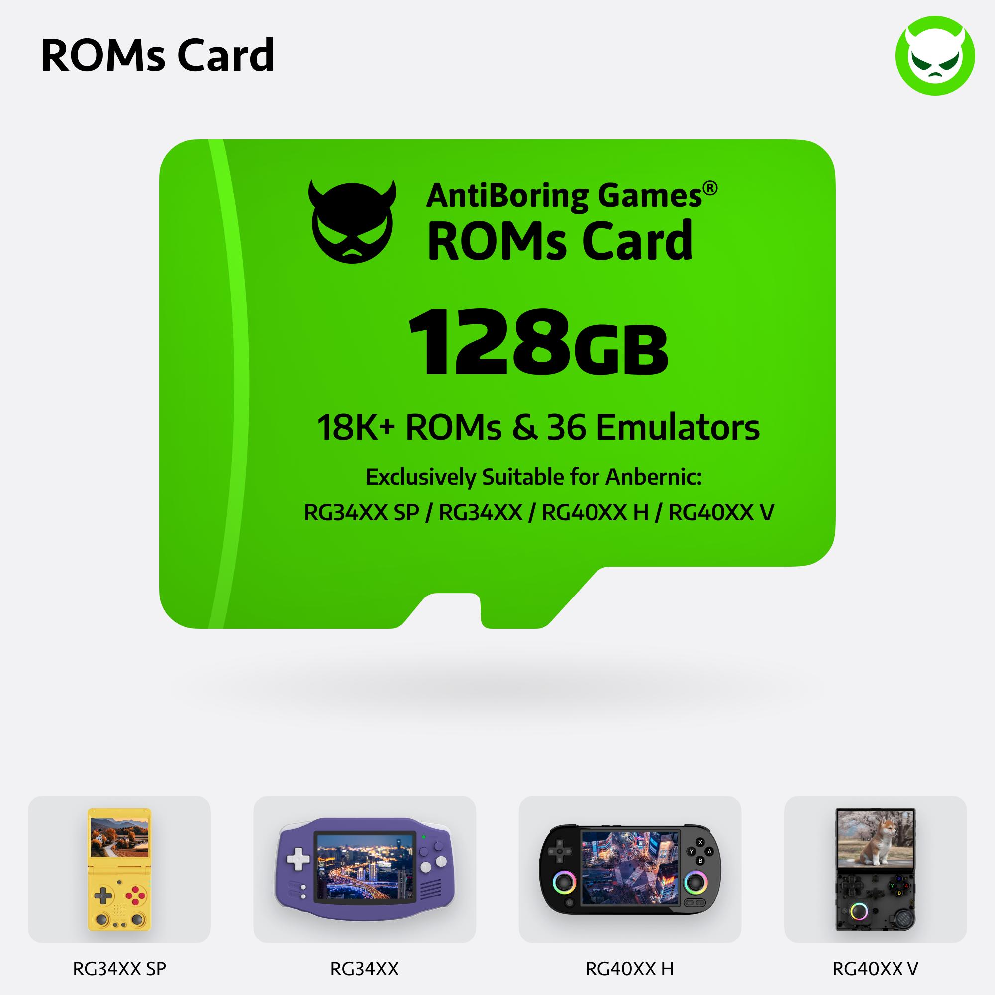 【Superb Games Cards】128GB Compatible with Anbernic: RG34XXSP/RG34XX/RG40XXH/RG40XXV Ready to Play