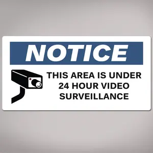 Avery 24 Hour Video Surveillance Notice Labels, Waterproof, UV Resistant, Preprinted, 2" X 4", 20 Labels