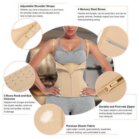 FeelinGirl Women Corset Vest Cincher Trimmer  Sport Girdle with Steel Bones Workout Shapewear with Adjustable Shoulder Strap Trainer Waist Trainer SpringStatements
