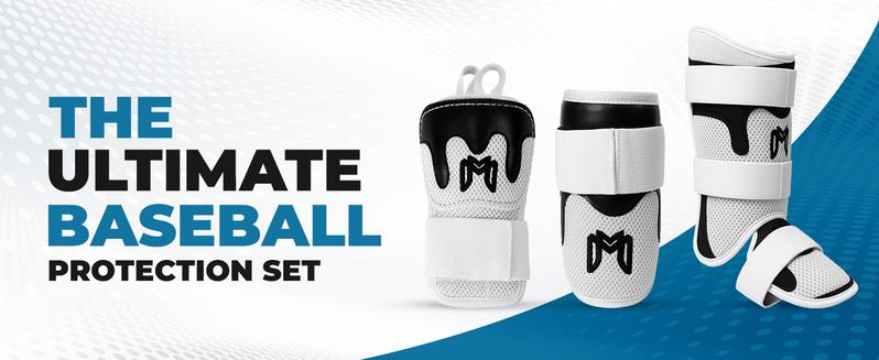 MediCaptain TripleGuard – Complete Baseball Protection Kit for Hitters | Hand, Elbow & Leg Guards | Pro-Level Comfort, Breathable Mesh, Impact-Deflecting Design