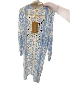 Blue Sky Crochet Duster Cardigan