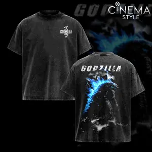 Godzilla V2 Acid-Washed Cotton T-Shirt, Vintage Graphic Tee for Fans of the Series Godzilla, Top Streetwear Cotton Design for Men and Women, Unisex T-Shirt Hot
