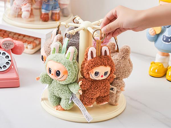 UFORU Clear Dustproof Rotating Display Box for Keychain Watch Jewelry Home Organizer Living Room Bedroom Study Room No Battery Required Case blind  box  display Fitting