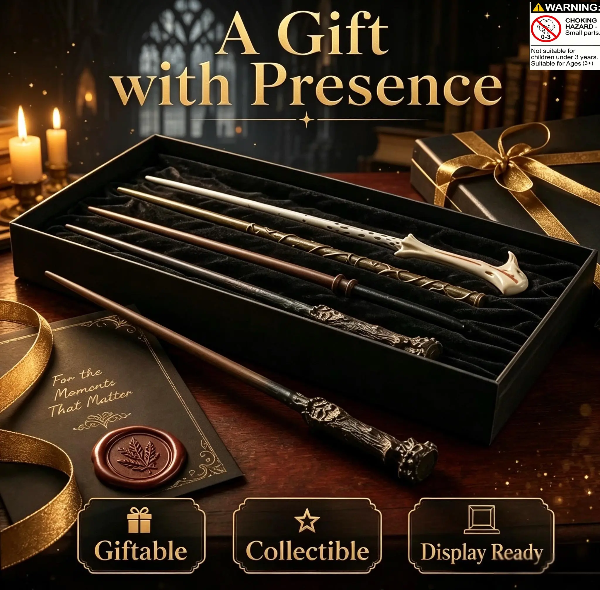 Unisex Handmade Polished Resin Magical Wizard Wand - Magic Acrobatics Prop Craft, Halloween Cosplay Accessories, Collectible Gift for Hobby Lovers