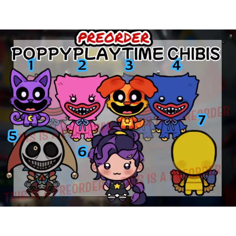 PREORDER / Poppy Playtime Acrylic Keychain / HuggyWuggy - KissyMissy - The Prototype - LillyLovebraids - Catnap - Dogday