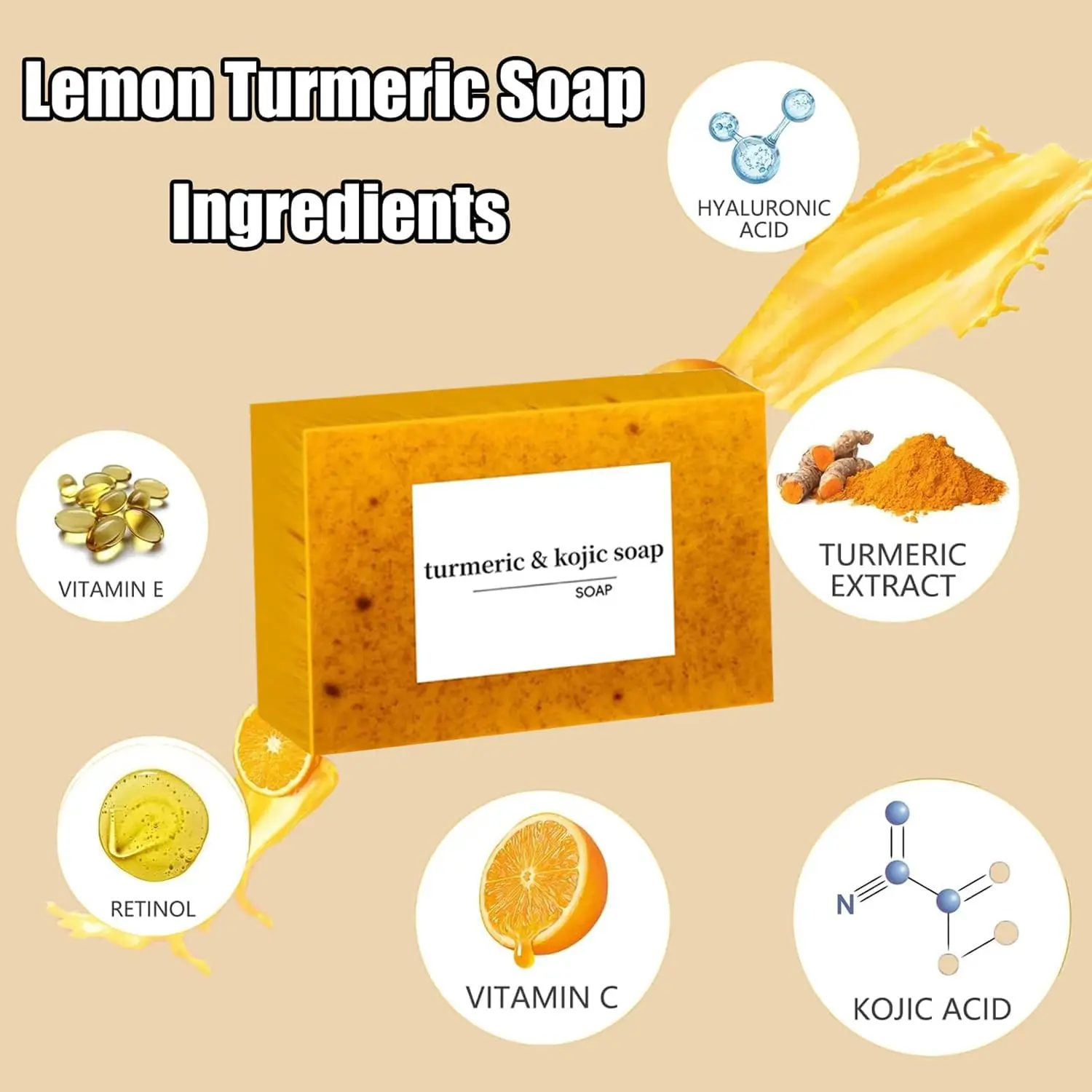 Kojic Turmeric Face Soap, Kojic Soap, Face Cleansing Soap, Turmeric Face and Body Soap, Kojic Face and Body Soap