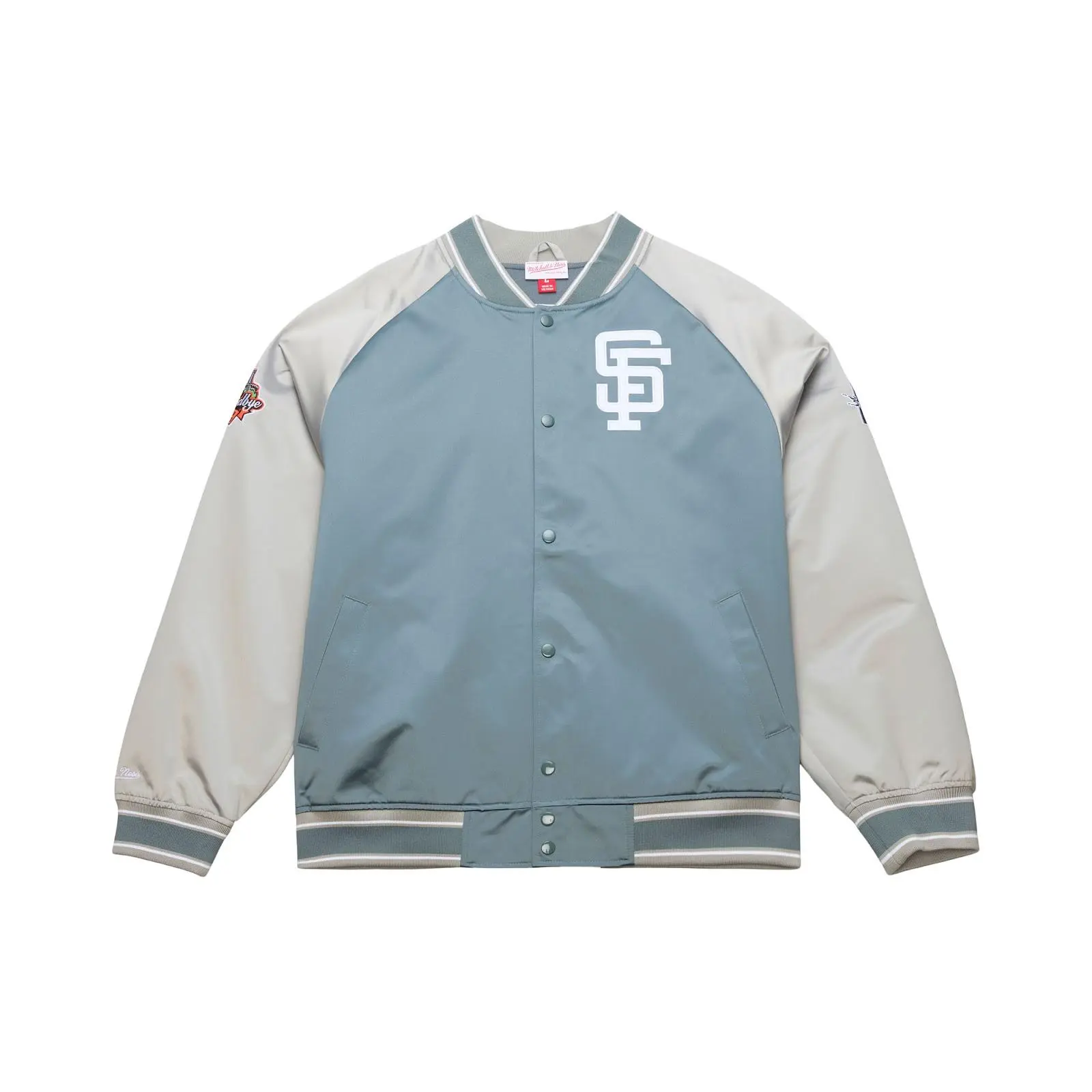 San Francisco Giants Gray/Silver Thunderstorm Lightweight Satin Full-Snap Jacket