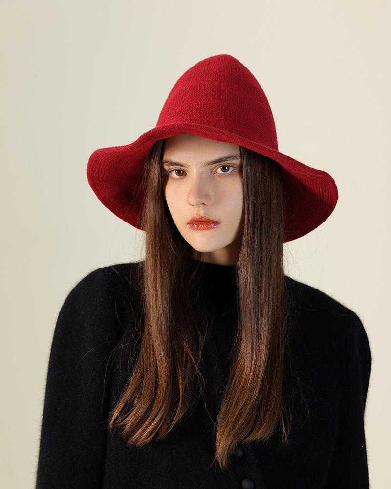 Halloween Hat Regular Wizard Hat Foldable Knitted Hat Pointed Witch Hat