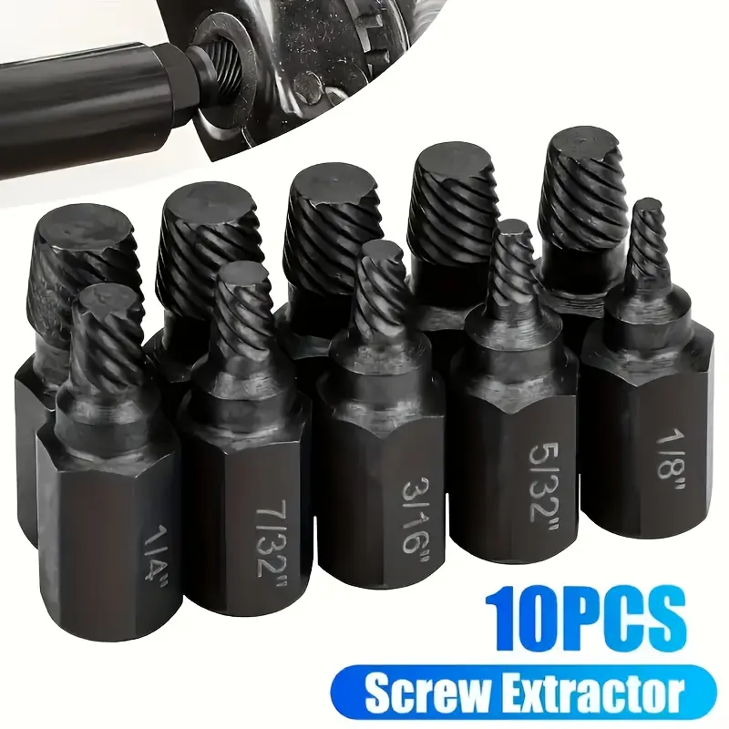 10PC Multifunctional Nut-Screw Removal Tool Set, Hexagon Hardware Accessory for Damaged Fastener Extraction, Nut/Screw Rem.