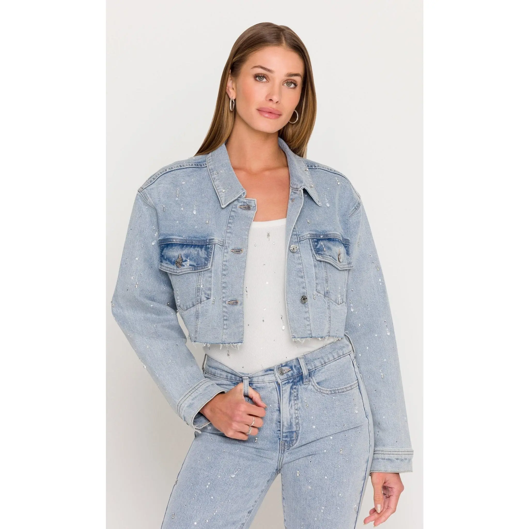 Generation Love Delan Embellished Denim Jacket