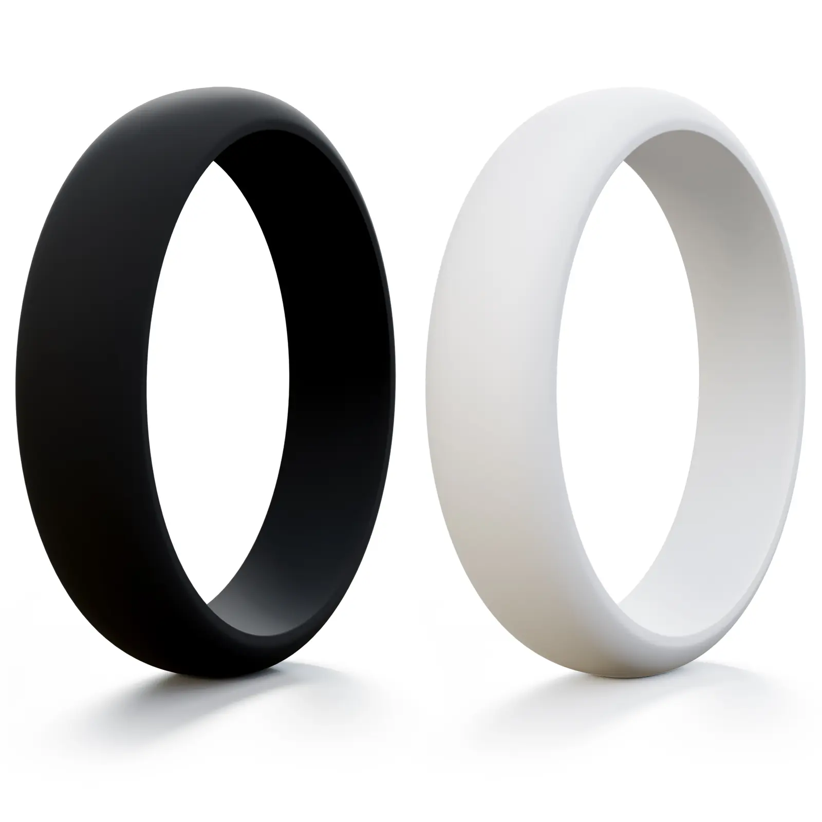 Classic Black Silicone Sport Rings - Hypoallergenic, Durable, Flexible, Stretchable, Adjustable Activity Rings for Gym, Outdoor Work & Everyday Wear