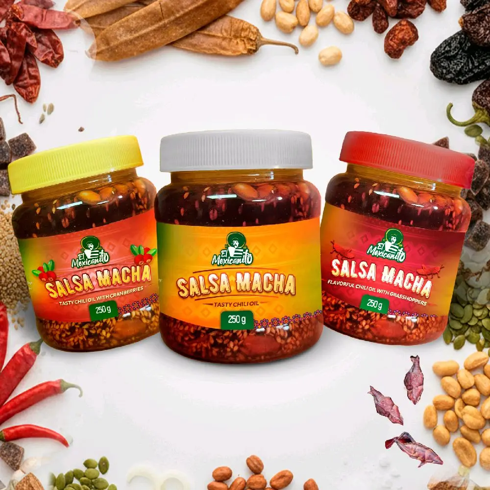 El Mexicanito Salsa Macha Chili Oil 250G & 130G - Tasty Chili Oil Spice Flavor El Mexicanito Salsa Macha Chili Oil 250G & 130G - Tasty Chili Oil Spice Flavor