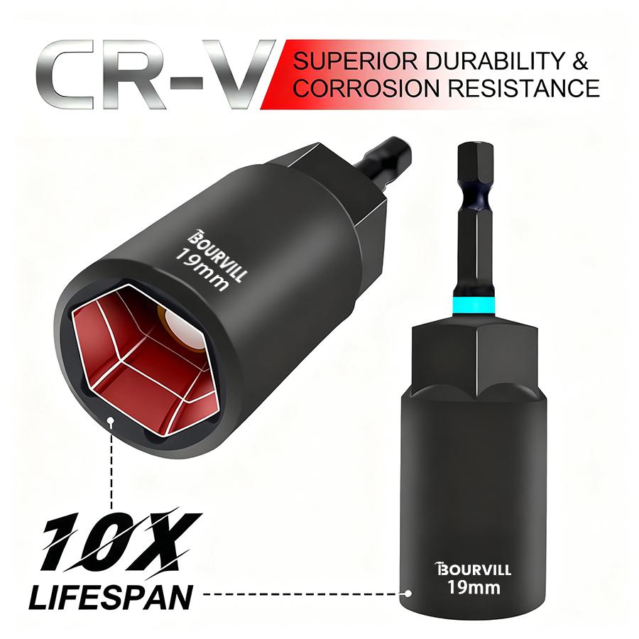 55Pcs Magnetic Impact Nut Driver Set,SAE & Metric Red Storage Case ,Socket Adapters & Quick Release Extension,MechanicEssentials