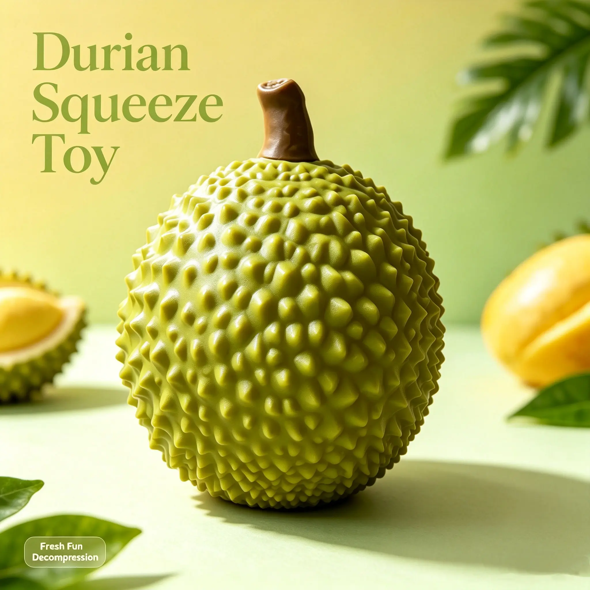 Unique Realistic Spiky Durian Design Squishy Toy, Sweet Scent Stress Relief Fidget Toy As Holiday Present