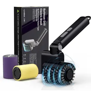 IJF Heavy Duty Electric Rotating Grill Brush Cordless, Powerful BBQ & Griddle Power Scrubber, 120–150 Min Battery Life, No Loose Bristles, 3 Cleaning Attachments
