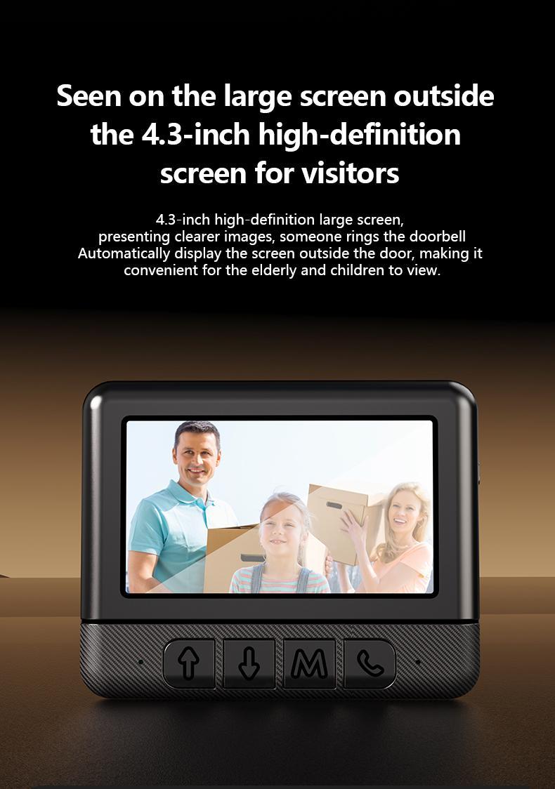 X6 Wireless Doorbell Camera，No WiFi Video Doorbell with Screen , No App, No Monthly Fees,Two-Way Talk, Night Vision，Voice Changing,Rechargeable Smart Visual Doorbell, , Safety Intercom for Privacy, Alarm, Sensor,waterproof,Security Camera Safety Phone