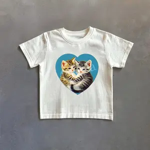 Vintage Cat Graphic Baby Tee, Cottagecore 90s Shirt, Cat Lover Shirt, Pet Gift For Her, Fairycore Retro Y2K Baby Tee, 2000s Animal Lover Shirt