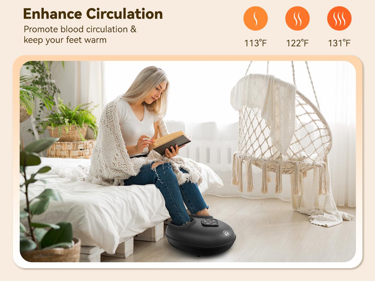 COMFIER 2025 Shiatsu Foot Massager with Heat Compression Kneading Rolling for Neuropathy Plantar Fasciitis Upgraded for Larger Feet Machine Size 15 Home Office Gift for Women Men Adjustable Mum COMFIER 2025 Shiatsu Foot Massager with Heat Compression Kneading Rolling for Neuropathy Plantar Fasciitis Upgraded for Larger Feet Machine Size 15 Home Office Gift for Women Men Adjustable Mum