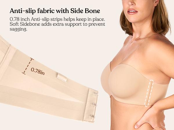 HSIA Women's Plus Size Breya Seamless Strapless Bra, 1/2 Coverage, Breathable Stretch Fabric, Hand Wash Only HSIA Women's Plus Size Breya Seamless Strapless Bra, 1/2 Coverage, Breathable Stretch Fabric, Hand Wash Only