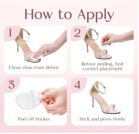 Walkize Metatarsal Pads Heel Inserts for Women Ball of Foot Cushions - 2 Pairs - All Day Pain Relief and Comfort One Size Fits Shoe Insoles