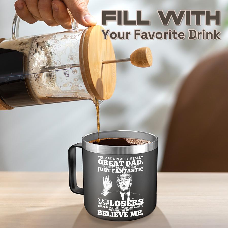 Dad Gift For Men Birthday New Year Gifts From Wife Cool Step Dad Bonus New Dad Godfather Gifts from Children Black Mug Cup, Valentine‘s gift for Boyfriend Husband