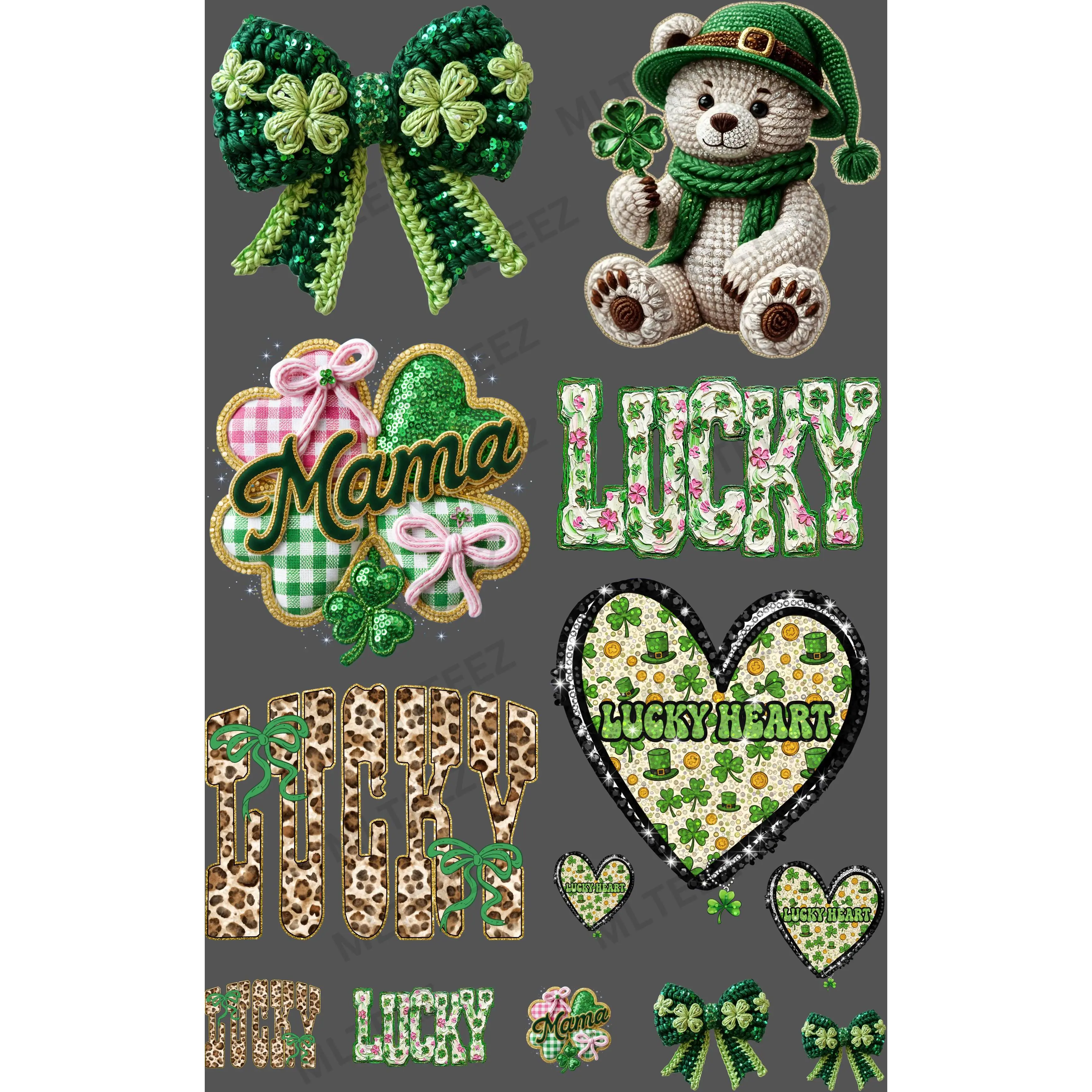 ST.PATTY'S DAY (5) PREMADE GANGSHEET - 22X36 DTF TRANSFERS - DIRECT TO FILM