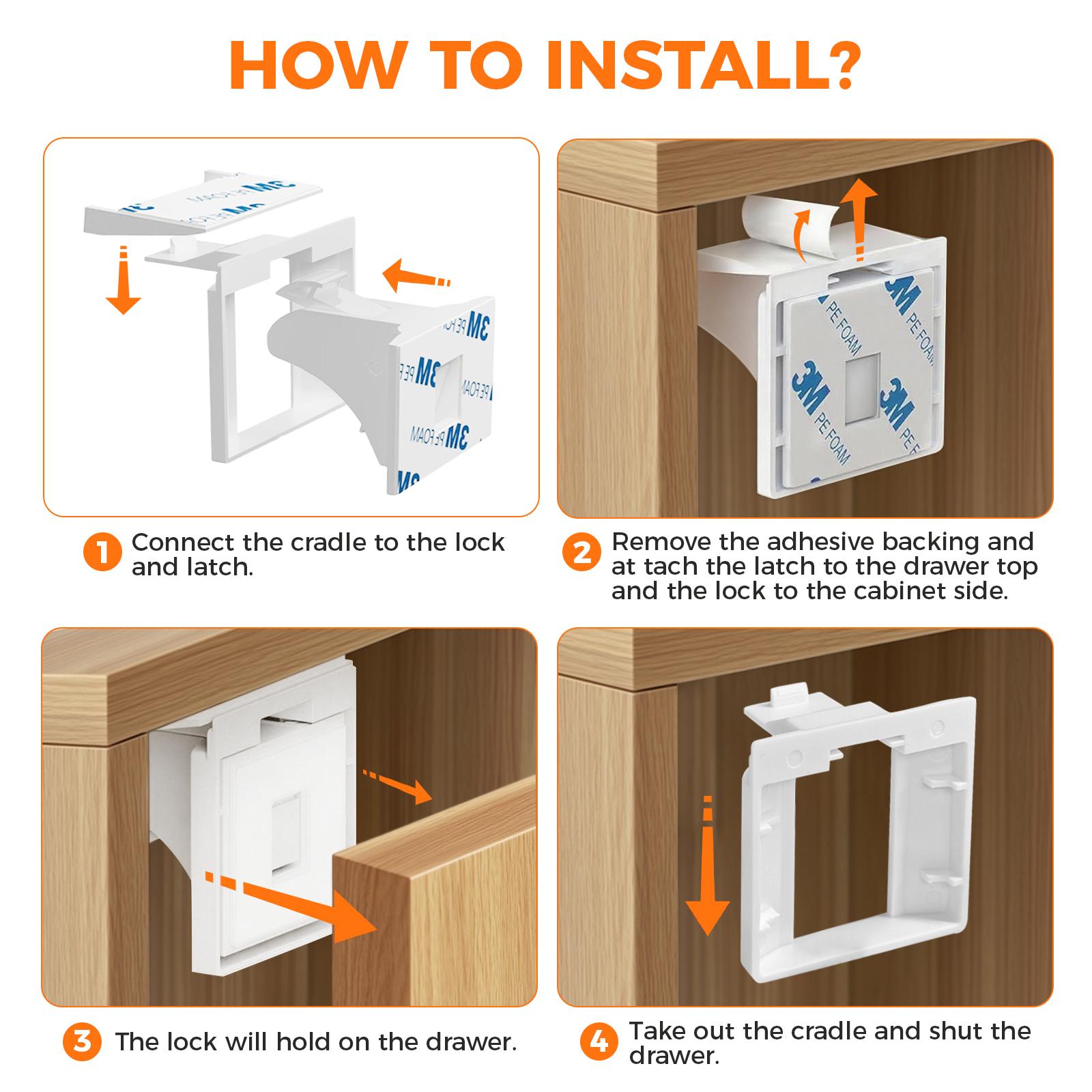 TAKOO 20 Pack Magnetic Cabinet Locks Proof Cupboard Drawers Latches Adhesive Easy Installation No Warranty