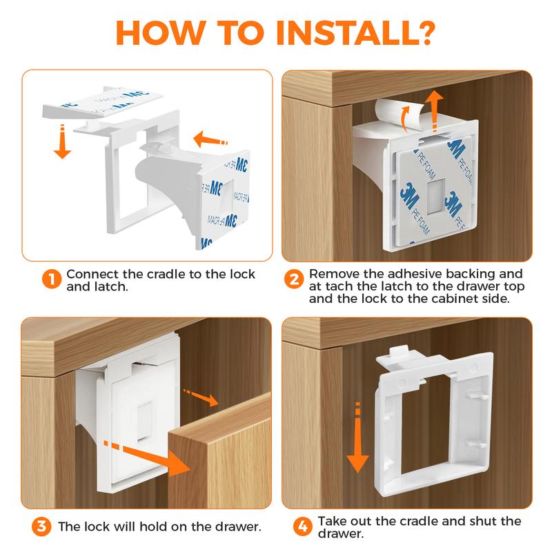 TAKOO 20 Pack Magnetic Cabinet Locks Proof Cupboard Drawers Latches Adhesive Easy Installation No Warranty