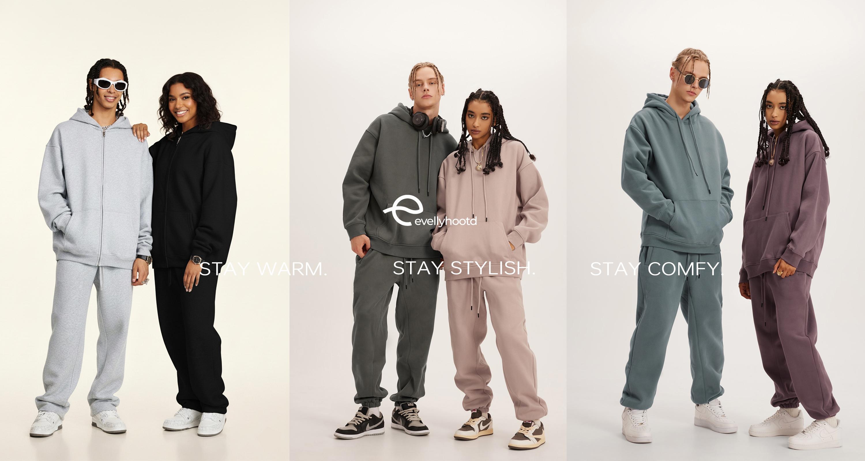 EVELLYHOOTD 600GSM Straight-Leg & Cuffed Baggy Fleece Sweatpants – Unisex Retro Streetwear for Spring Fall Winter | Soft & Cozy Fit【2025 New Drop】