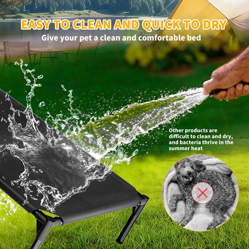 All-Season Elevated Military Dog Bed - Washable, Cooling & Warm, Portable Cot for Large Breeds (Golden Retriever), Cats and Small/Medium Dogs