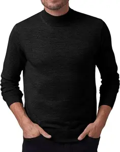 Runcati Mens Mock Turtleneck Pullover Slim Fit Casual Basic Thermal Knit Sweater Lightweight Long Sleeve Pullover Tee
