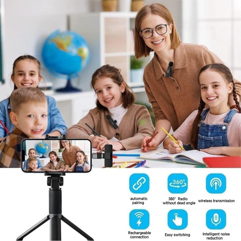 USB C Mini Wireless Microphone for iOS and Android Devices - Noise Reduction Lapel Mic for Recording, Clip on Mic, Mic for Video Recording, Tiktok, Youtube, Vlog USB C Mini Wireless Microphone for iOS and Android Devices - Noise Reduction Lapel Mic for Recording, Clip on Mic, Mic for Video Recording, Tiktok, Youtube, Vlog