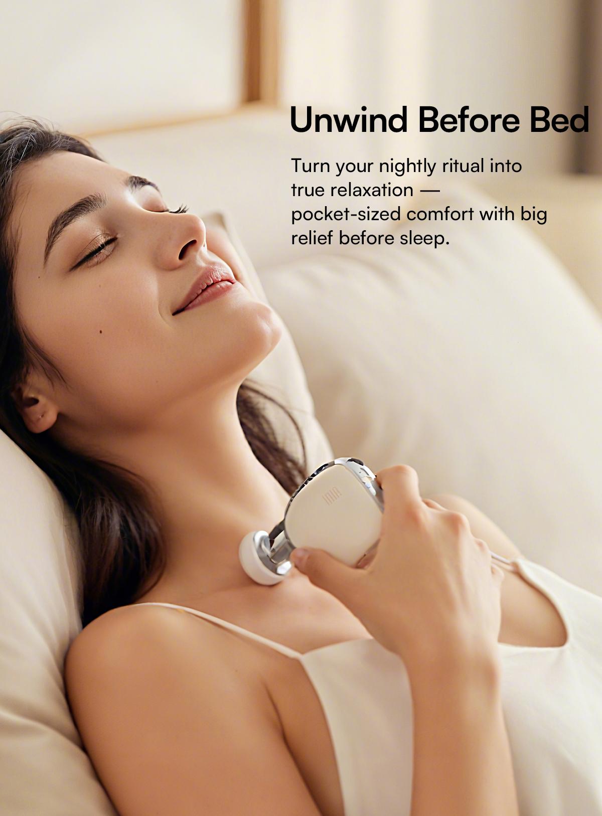 INIA PocketForce Palm-Sized Massage Gun – Portable Deep Tissue Massager with 3000 Percussions/Min, 7mm Stroke Depth & 10 lbs Force, Ultra-Quiet <48dB, 3 Heads & 4 Speeds, USB Rechargeable Travel Companion Gift Set