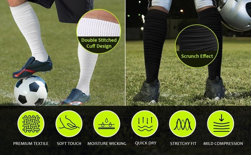 2 pairs of non-slip cotton soccer socks, men's and women's sports socks, extra long knee-high soccer socks This is a perfect Valentine's Day gift for your man.