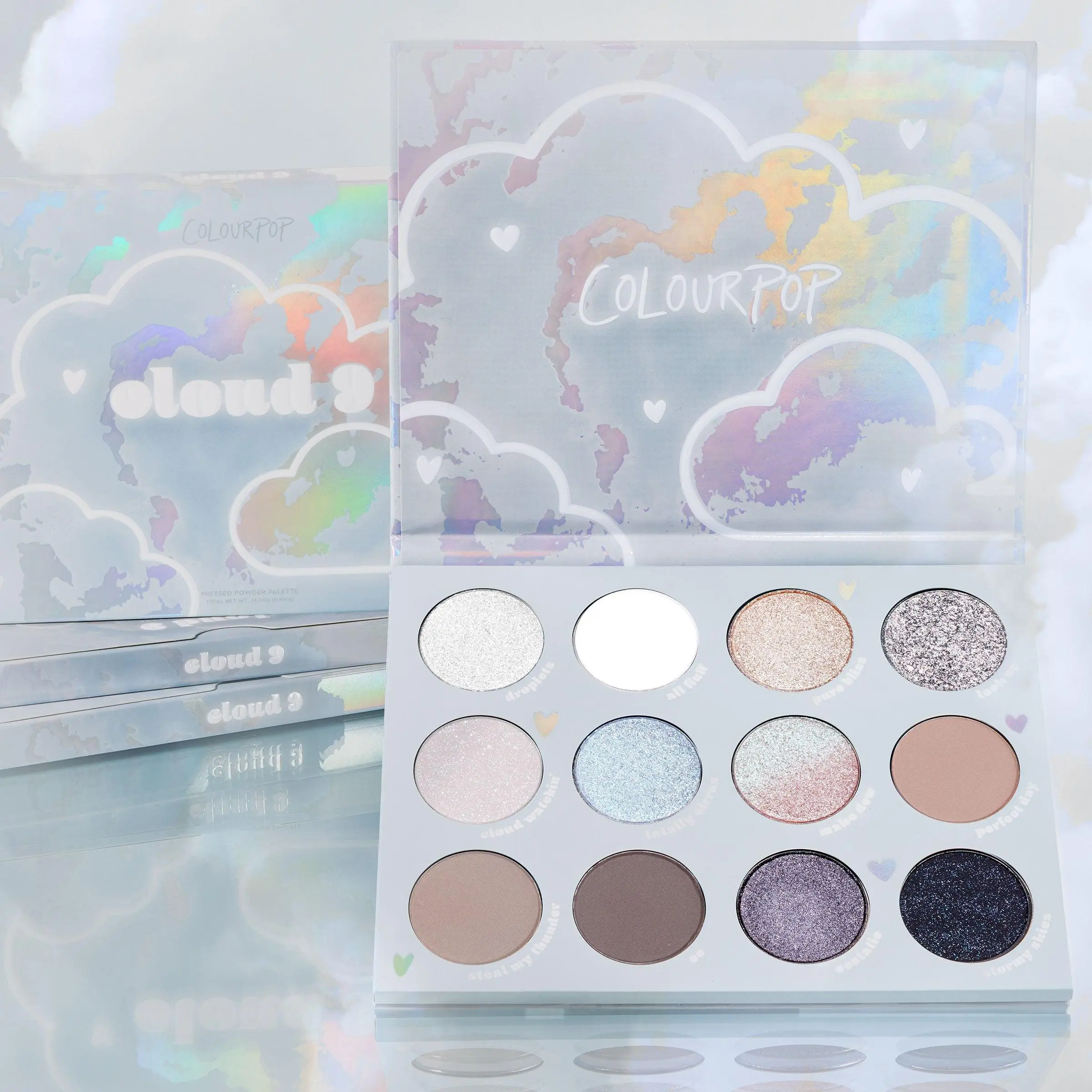 ColourPop Cloud 9 - Cool-Tone Powder Palette Silvery Blues Long-lasting 0945