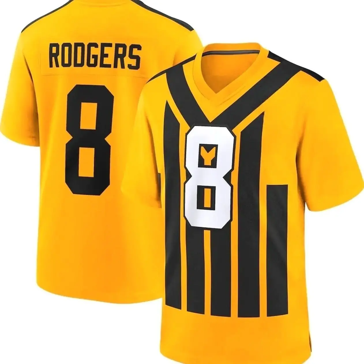 Unisex Football inspired by Rodgers 8 Alternate 1933 Throwback Game Jersey - Gold