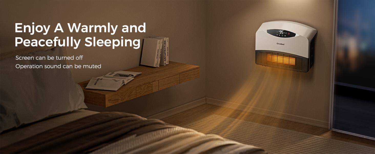 GiveBest Electric Wall Heater with WiFi and Remote Control, Floor or Wall Mounted Heater, Large Room Coverage, 3 Heating Modes, 1500W Fast Heating Space with Thermostat for Indoor Room Use