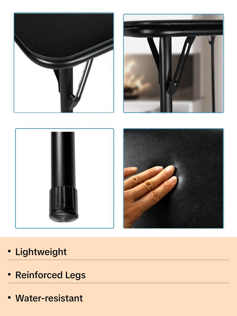 【Deal】Homy Casa 34'' Folding Card Table with Padded Tabletop, Portable Table for Indoor/Outdoor Parties Picnics Games Camping