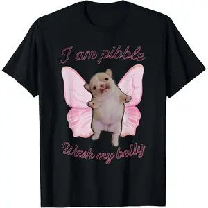 100% Cotton I Am Pibble Wash My Belly Pibble Meme Funny Dog Brainrot T-Shirt