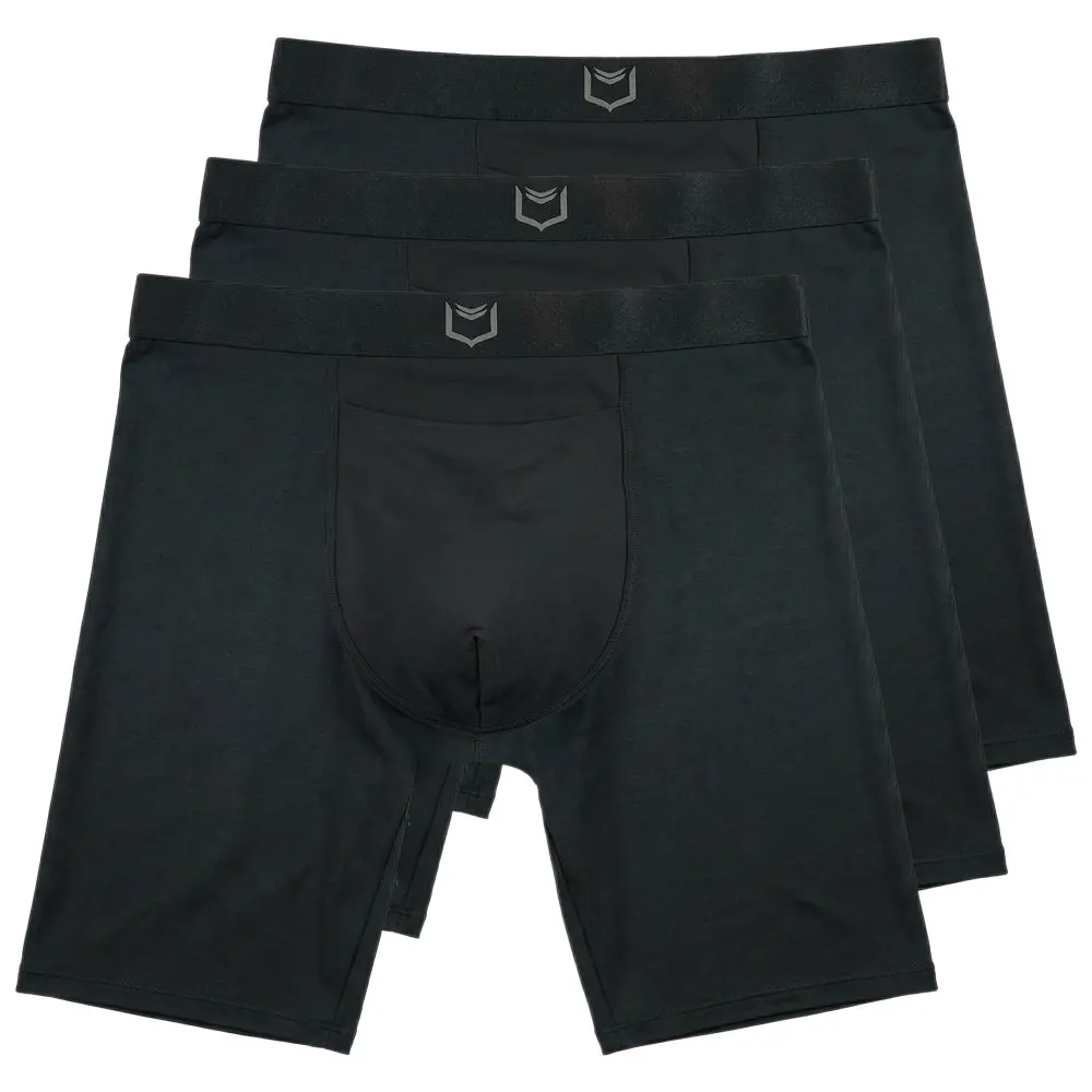 SHEATH V Modal Men's Single Pouch Horizontal Fly Boxer Brief 8" (3 Pack)