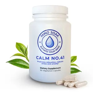 Mind Soak Calm No. 41 - Magnesium Glycinate Calm Formular for Stress Relief, Nervous System Support & Deep Relaxation - With L-Theanine & Chamomile - 90 Capsuzz
