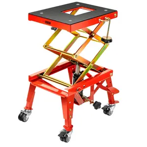 VIVOHOME 350LBS Heavy Duty Hydraulic Motorcycle Lift Jack, ATV Dirt Bike Foot Operated Scissor Stand Table with 4 Wheels and Removable Stopper